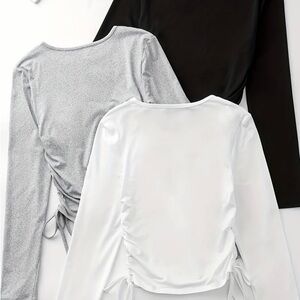 Women’s scrunch side tops
